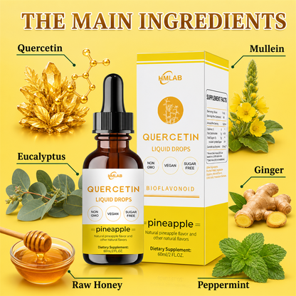 ⚡🍍✅US Official Store: HMLAB® Quercetin Lung Cleanse Liquid Drops（👨‍⚕️Directly acts on COPD, asthma, chronic bronchitis (CB), respiratory infections, lung cancer, sinusitis, and other conditions）