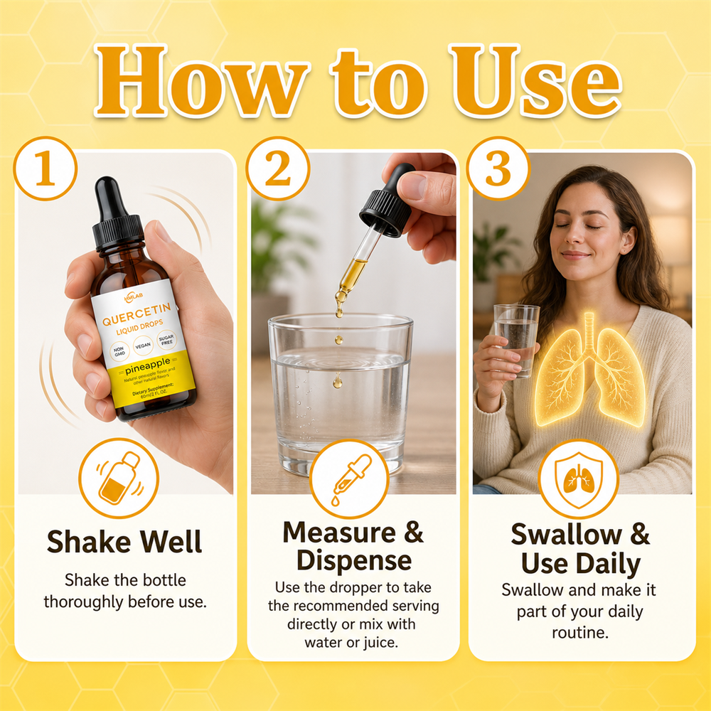 ⚡🍍✅US Official Store: HMLAB® Quercetin Lung Cleanse Liquid Drops（👨‍⚕️Directly acts on COPD, asthma, chronic bronchitis (CB), respiratory infections, lung cancer, sinusitis, and other conditions）