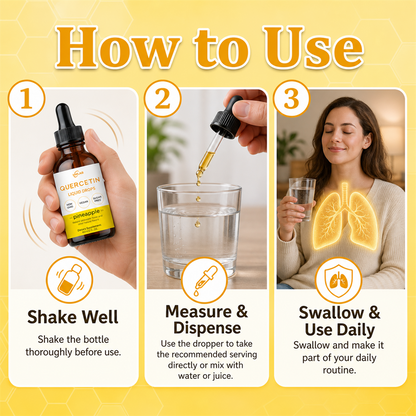 ⚡🍍✅US Official Store: HMLAB® Quercetin Lung Cleanse Liquid Drops（👨‍⚕️Directly acts on COPD, asthma, chronic bronchitis (CB), respiratory infections, lung cancer, sinusitis, and other conditions）
