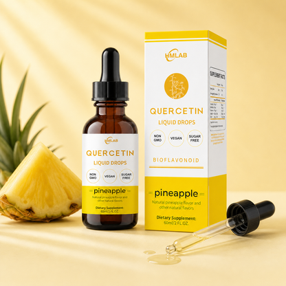 HMLAB Quercetin Liquid Drops with pineapple and glass dropper